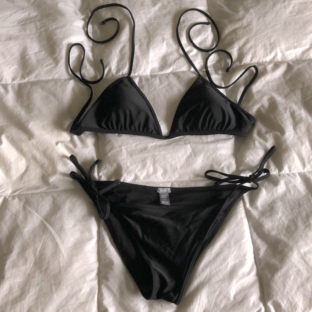 Aerie black string bikini size M